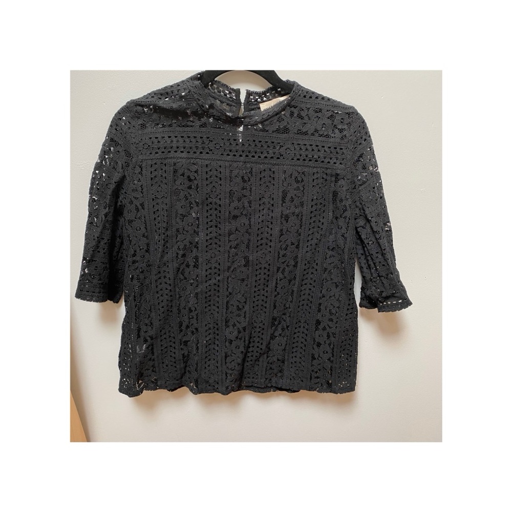 LOFT black lace blouse